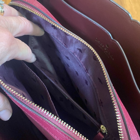 Kate Spade, New York burgundy/wine, color handbag with adjustable shoulder strap - Picture 12 of 13